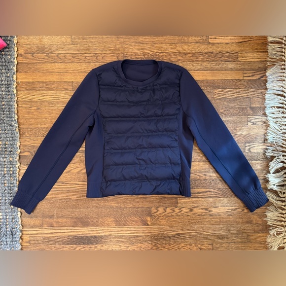 Lululemon Athletica Crew Down & Around Goose Down Quilted Sweatshirt Size 6 - Picture 12 of 14